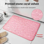 Embossed Microfiber Anti Slip Pebble Bath Mat