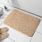Embossed Microfiber Anti Slip Pebble Bath Mat