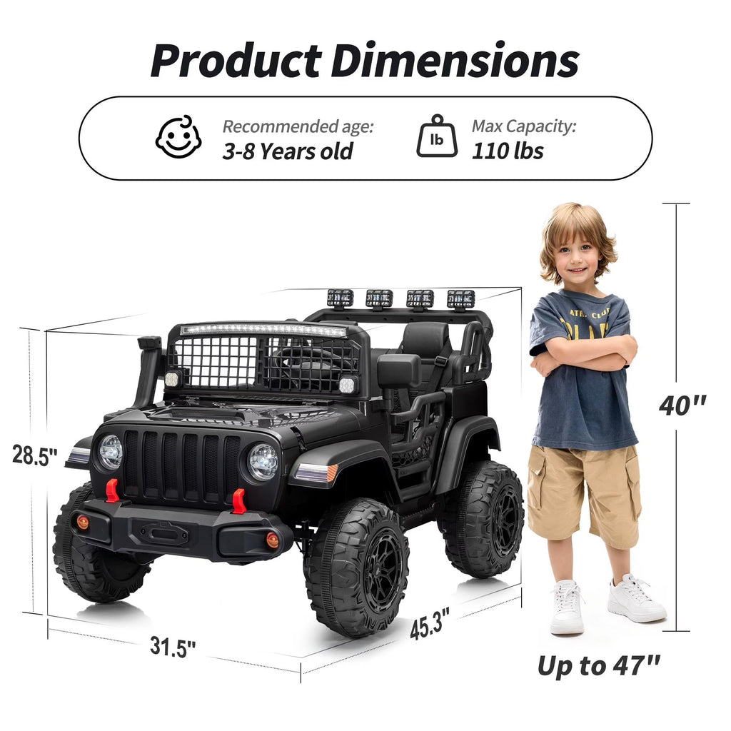 12V 7Ah Kids Ride on Truck - Remote, Bluetooth